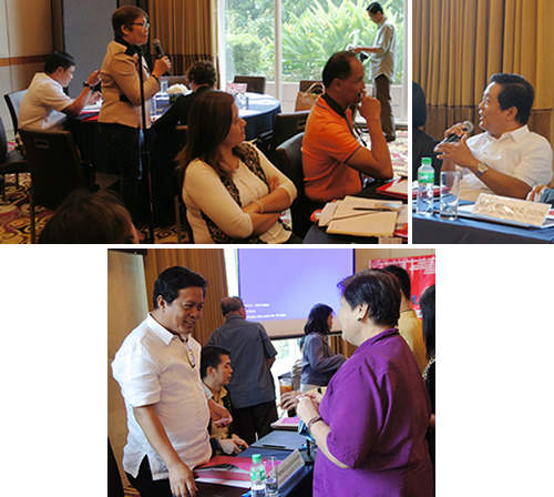 Dr. Aggangan answers questions from the members of the press at the Open Forum and after the conference proper.