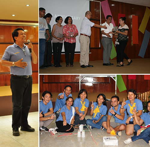 DOST-FPRDI Director Dr. Romulo T. Aggangan is all smiles as he speaks before employees during the closing of the Institute’s recent Team Building.