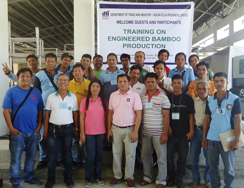 Training on engineered bamboo production.