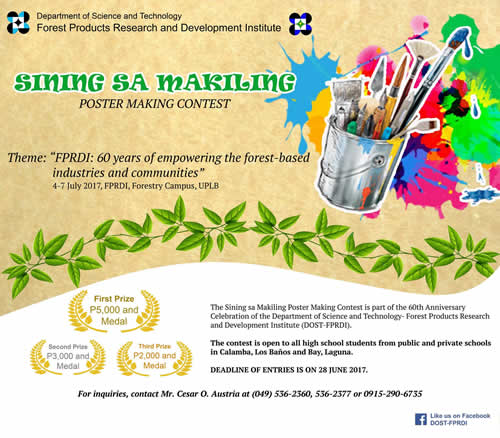 DOST-FPRDI invites HS students to join poster making contest.